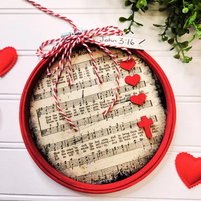 DIY Valentine Decor: Wood Heart Embroidery Hoop Tutorial