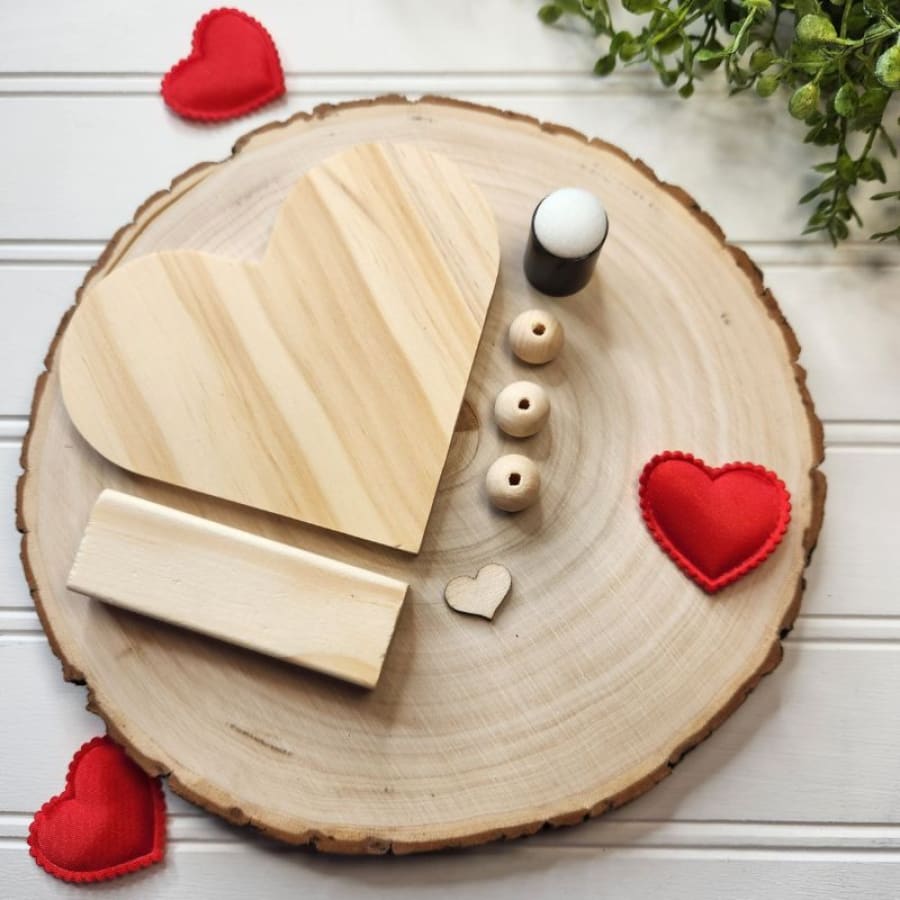 4’’ Wooden Heart Coaster/Sign Kit For Decoupage