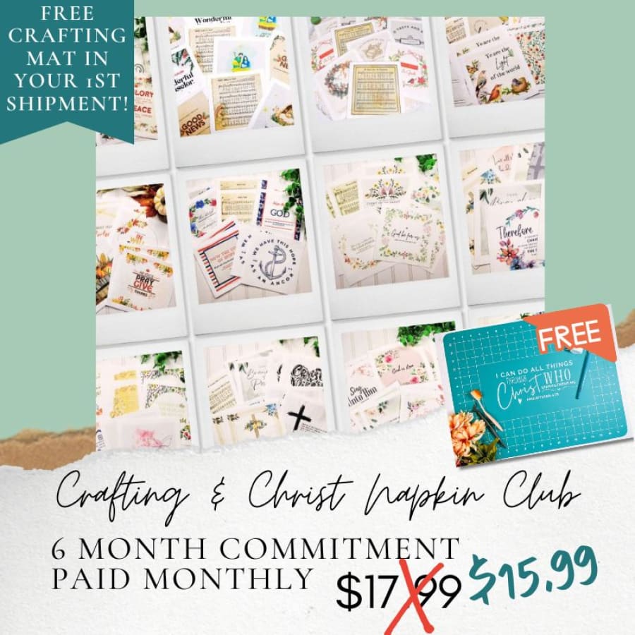 6 Month Napkin Club Membership [Paid Monthly] | 10 Napkin