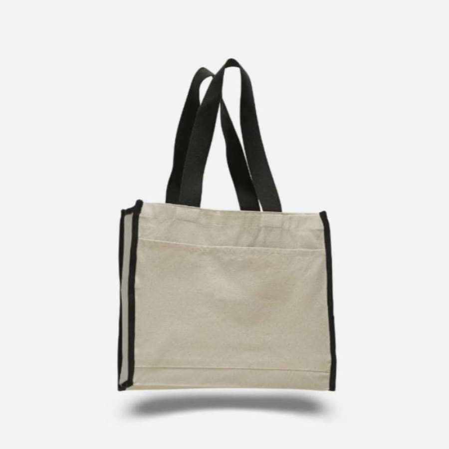 BLANK Heavy Canvas Tote Bag With Black Trim