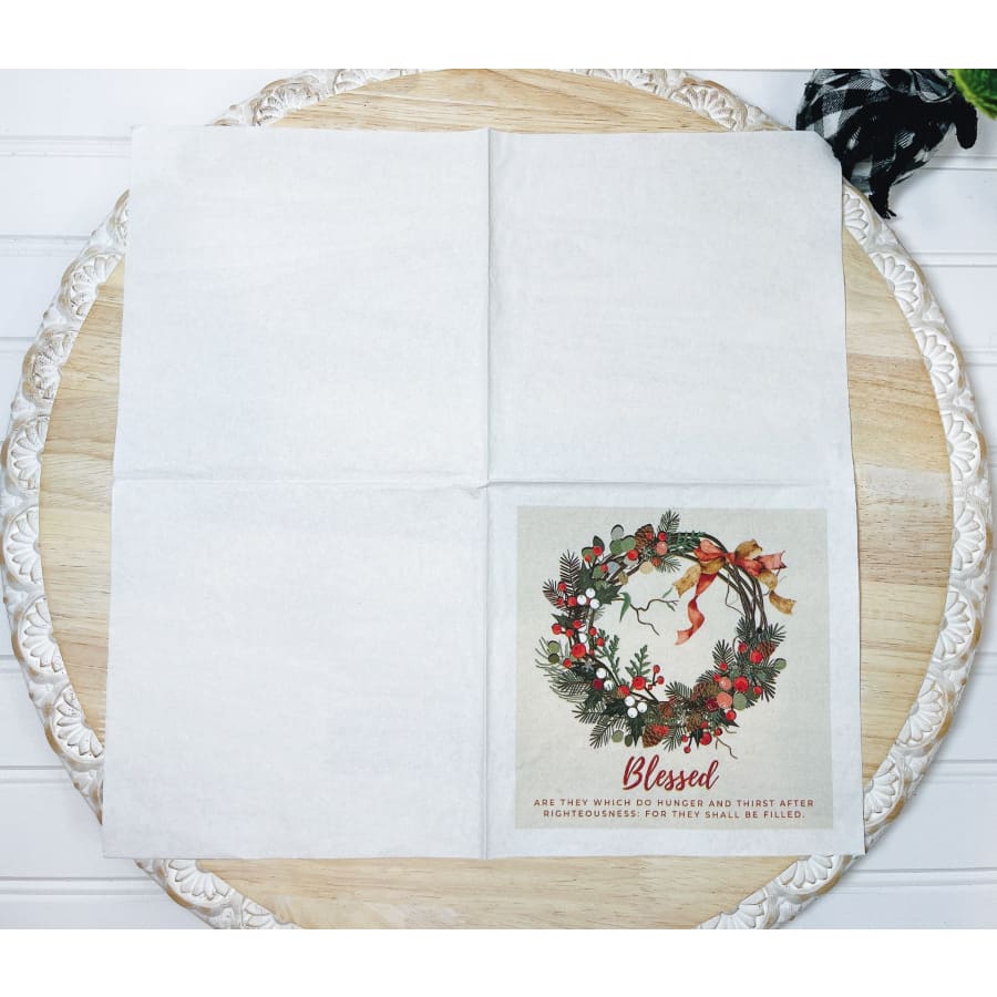 Blessed Matthew 5:6 Christian Paper Decoupage Napkin