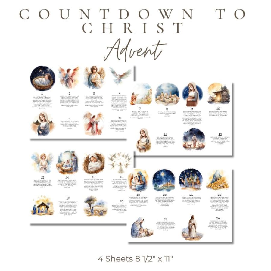 Countdown To Christmas Advent Ornament Rub On Transfers Kit