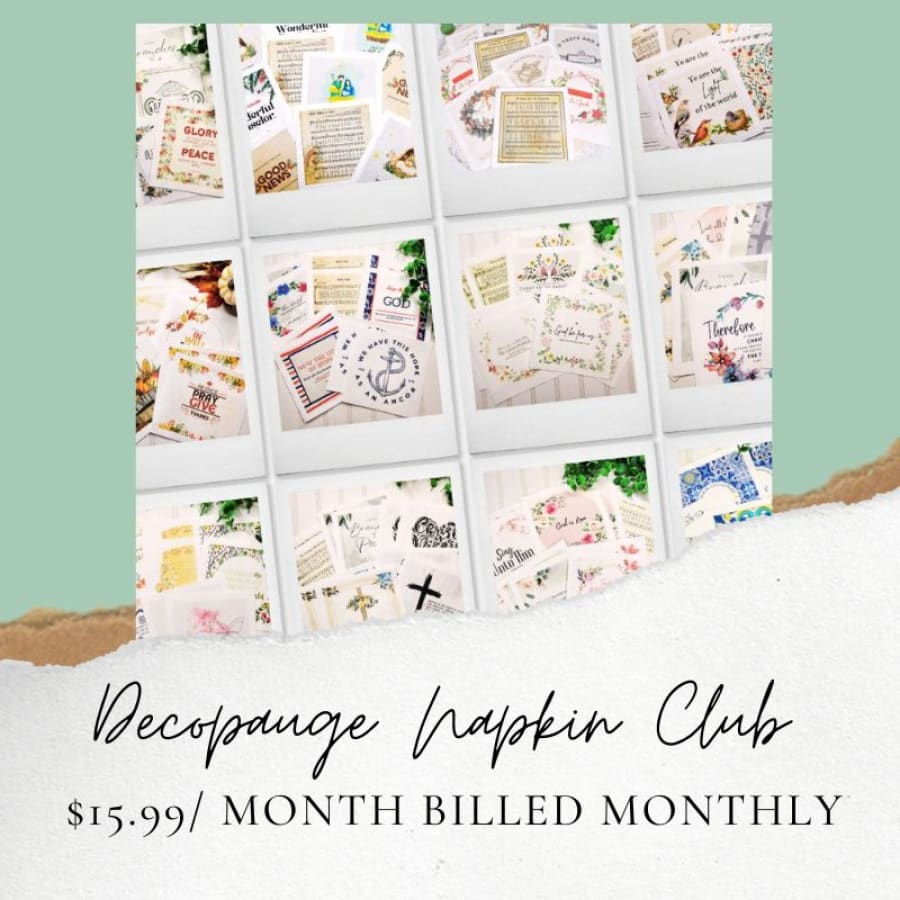 Crafting & Christ Decoupage Napkin Club Membership