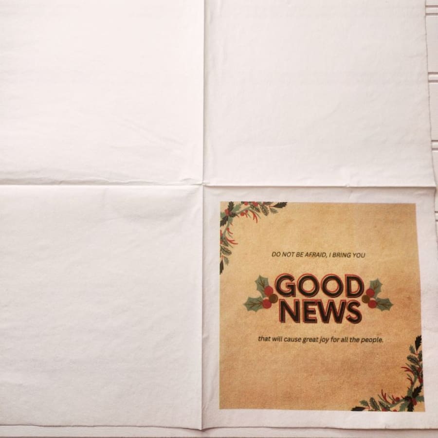 Good News Luke 2:10-11 Christian Paper Decoupage Napkins