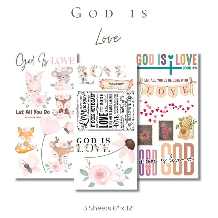 God Is Love LIMITED HOLIDAY Premium Rub On Transfers