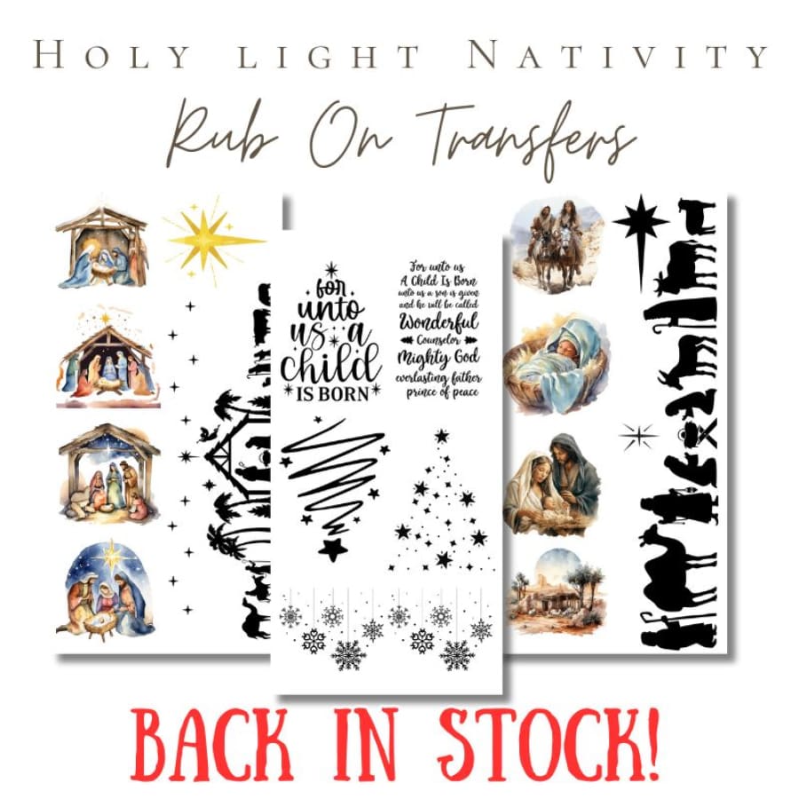 Holy Light Nativity Premium Rub On Transfers