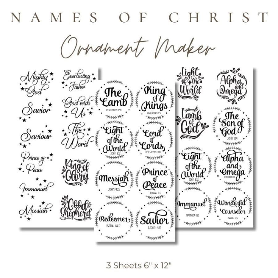 Names Of Christ Ornament Maker