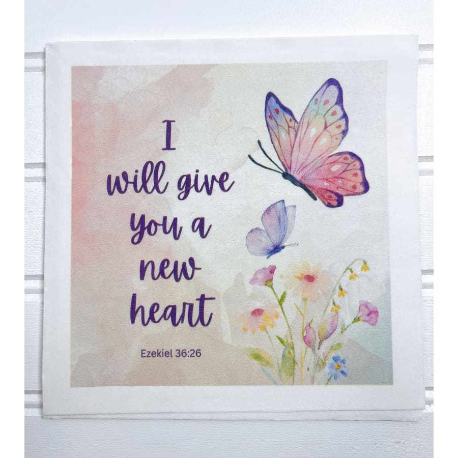 New Heart Ezekiel 36:26 Christian Paper Decoupage Napkins