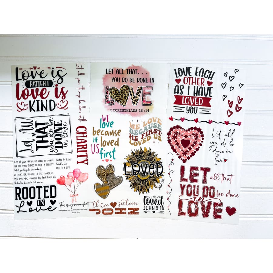 Rooted In Love Rub On Transfers