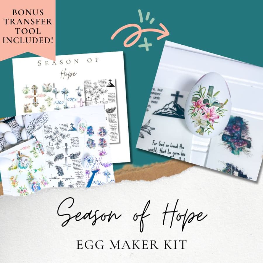 Season Of Hope Egg Maker Rub On Transfers Kit