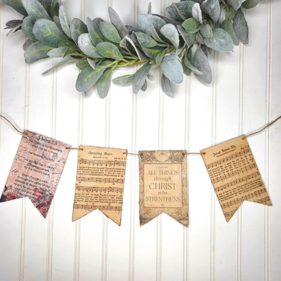 Sing To The Lord Hymnal Banner & Bookmark Decoupage Kit