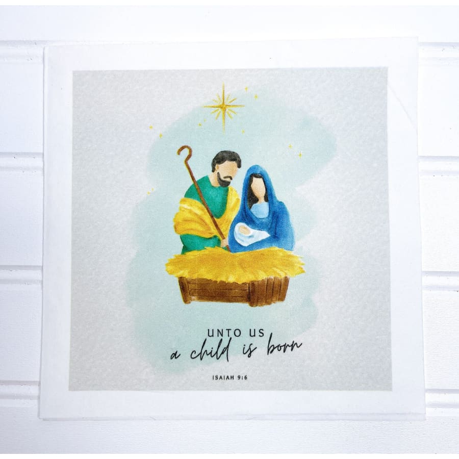 Unto Us a Child Is Born Isaiah 9:6 Christian Paper